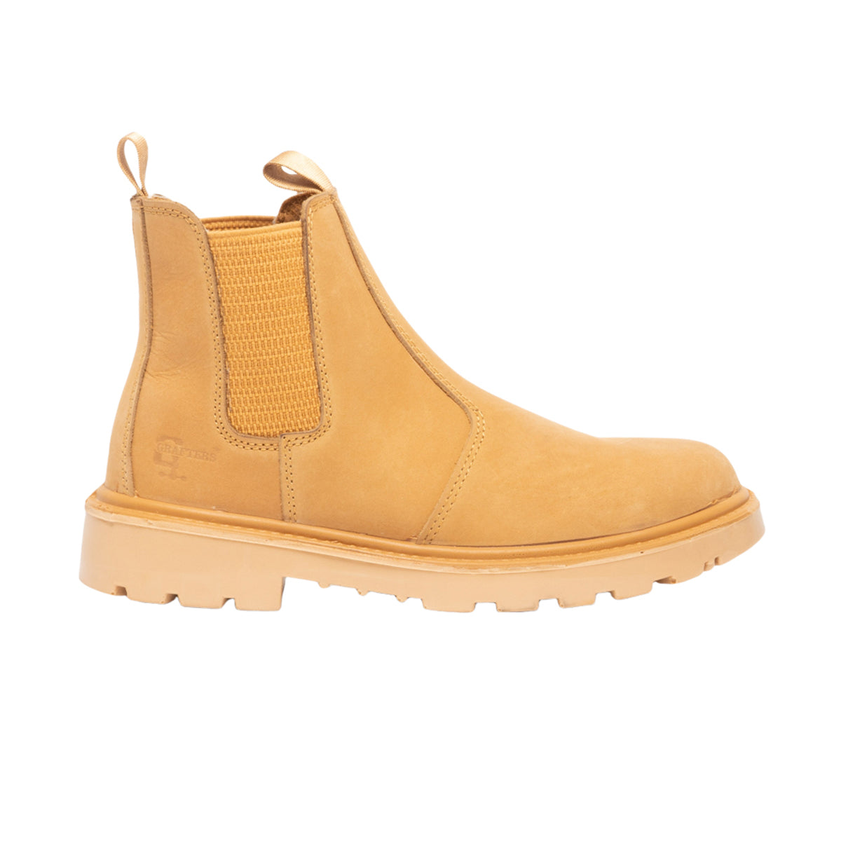 Honey Nubuck - Back - Grafters Mens Grinder Safety Twin Gusset Leather Dealer Boots