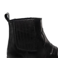 Black - Side - Woodland Mens Distressed Leather Gusset Western Ankle Boots