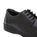 Black - Back - Roamers Mens Super Soft Leather 4 Eye Lightweight Tie Shoes