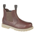 Dark Brown - Front - Woodland Mens Tumbled Leather Gusset Chelsea Boots