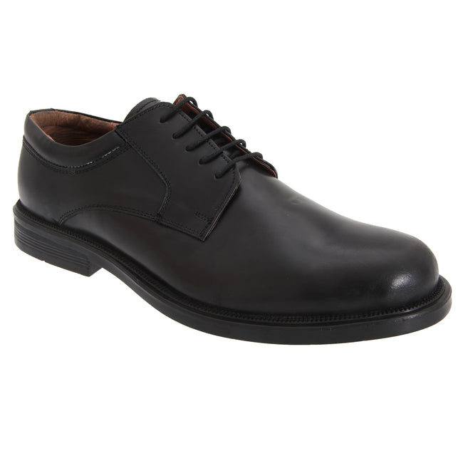 Black - Front - Scimitar Mens Plain Gibson Padded Shoes