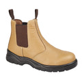 Tan - Front - Grafters Mens Grain Leather Chelsea Safety Boots