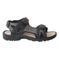 Black-Grey - Back - PDQ Mens Triple Touch Fastening Sports Sandals