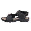 Black-Grey - Side - PDQ Mens Triple Touch Fastening Sports Sandals