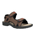 Brown - Front - PDQ Mens Triple Touch Fastening Sports Sandals