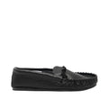 Black - Back - Mokkers Mens Gordon Softie Leather Moccasin Slippers