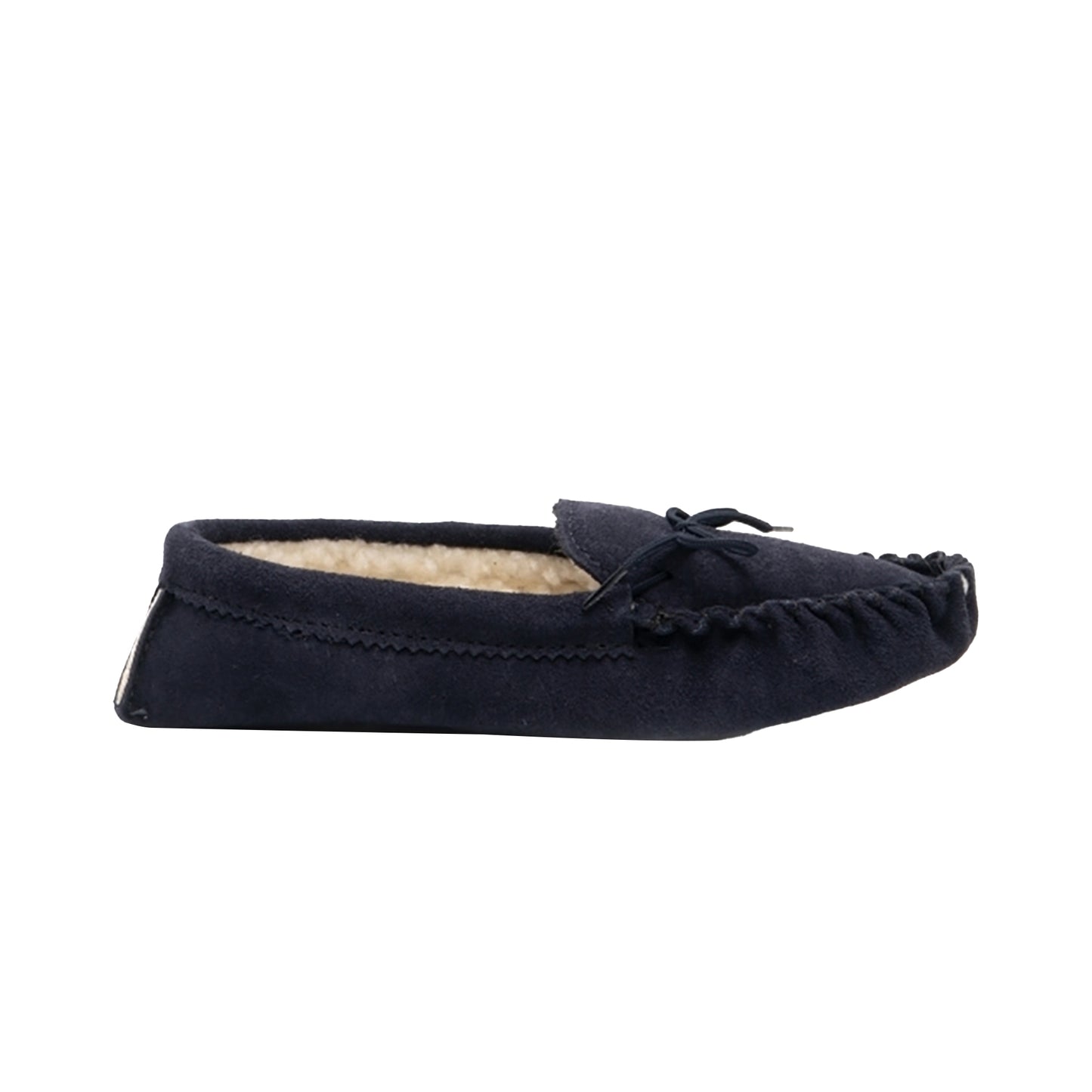 Navy Blue - Side - Mokkers Mens Jake Real Suede Moccasin Slippers