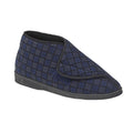 Navy Blue - Front - Comfylux Mens James Check Boot Slippers