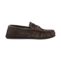 Dark Brown - Back - Mokkers Mens Bruce Real Suede Moccasin Slippers