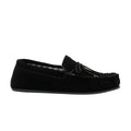 Black - Back - Mokkers Mens Bruce Real Suede Moccasin Slippers