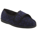 Navy Blue - Front - Comfylux Mens Georgie Superwide Slippers