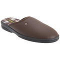 Brown - Front - Sleepers Mens Dwight Outdoor Sole Mule Slippers
