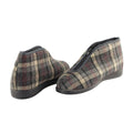 Grey - Lifestyle - Sleepers Mens Jed II Thermal Zip Check Bootee Slippers