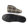 Grey - Pack Shot - Sleepers Mens Jed II Thermal Zip Check Bootee Slippers