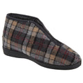 Grey - Front - Sleepers Mens Jed II Thermal Zip Check Bootee Slippers