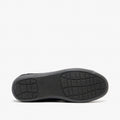 Black - Side - Zedzzz Mens Kevin Velour Twin Gusset Slippers