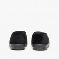 Black - Pack Shot - Zedzzz Mens Kevin Velour Twin Gusset Slippers