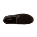 Brown - Back - Zedzzz Mens Kevin Velour Twin Gusset Slippers