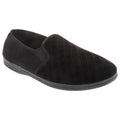 Black - Front - Zedzzz Mens Kevin Velour Twin Gusset Slippers