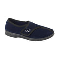 Navy Blue - Back - Zedzzz Mens Connor Touch Fastening Velour Slippers