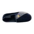 Navy Blue-Grey - Lifestyle - Zedzzz Mens Aaron Twin Gusset Velour Slippers