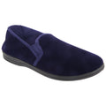 Navy Blue - Front - Zedzzz Mens Ross Twin Gusset Velour Slippers