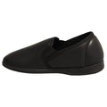 Black - Front - Zedzzz Mens Ivor Grain Upper Twin Gusset Slippers