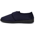 Navy Blue - Back - Sleepers Mens Tom Imitation Suede Touch Fastening Slippers