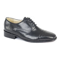 Black - Front - Montecatini Mens Folded Cap Oxford Tie Leather Shoes