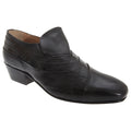 Black - Front - Montecatini Mens Folded Vamp Tab Full Leather Reptile Shoes
