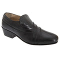 Black - Front - Montecatini Mens Pleated Vamp Softie Leather Shoes