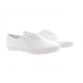 White - Close up - Dek Kids Unisex Junior Lace White Canvas Gym Plimsolls