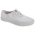 White - Front - Dek Kids Unisex Junior Lace White Canvas Gym Plimsolls