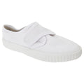 White - Front - Dek Kids Unisex Junior Touch Fastening White Canvas Plimsolls