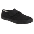 Black - Front - Dek Kids Unisex Junior Touch Fastening Black Canvas Plimsolls