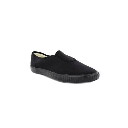 Black - Pack Shot - Dek Kids Unisex Junior Gusset Black Canvas Plimsolls
