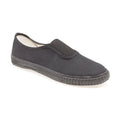 Black - Front - Dek Kids Unisex Junior Gusset Black Canvas Plimsolls