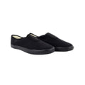 Black - Close up - Dek Adults Unisex Gusset Black Canvas Plimsolls