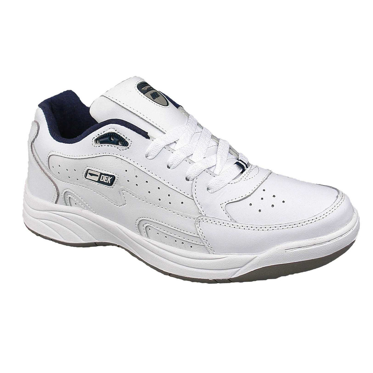 White - Front - Dek Mens Orleans Fuller Fitting Trainers