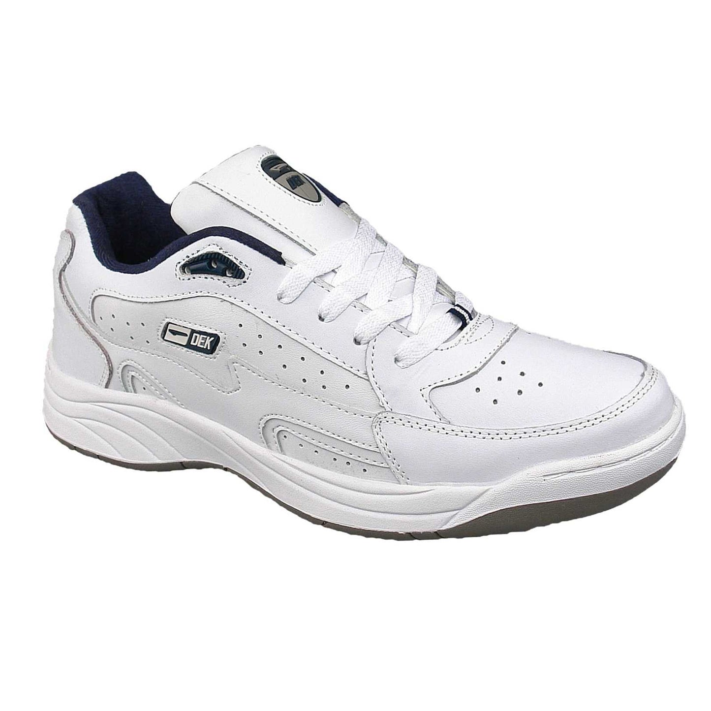 White - Front - Dek Mens Orleans Fuller Fitting Trainers