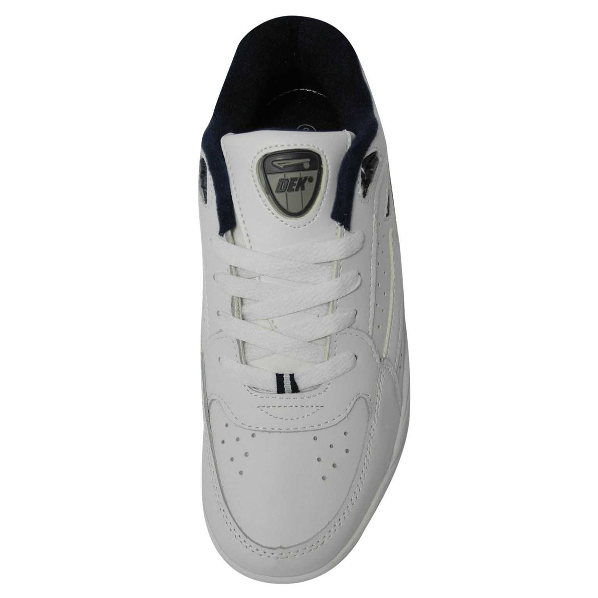 White - Side - Dek Mens Orleans Fuller Fitting Trainers