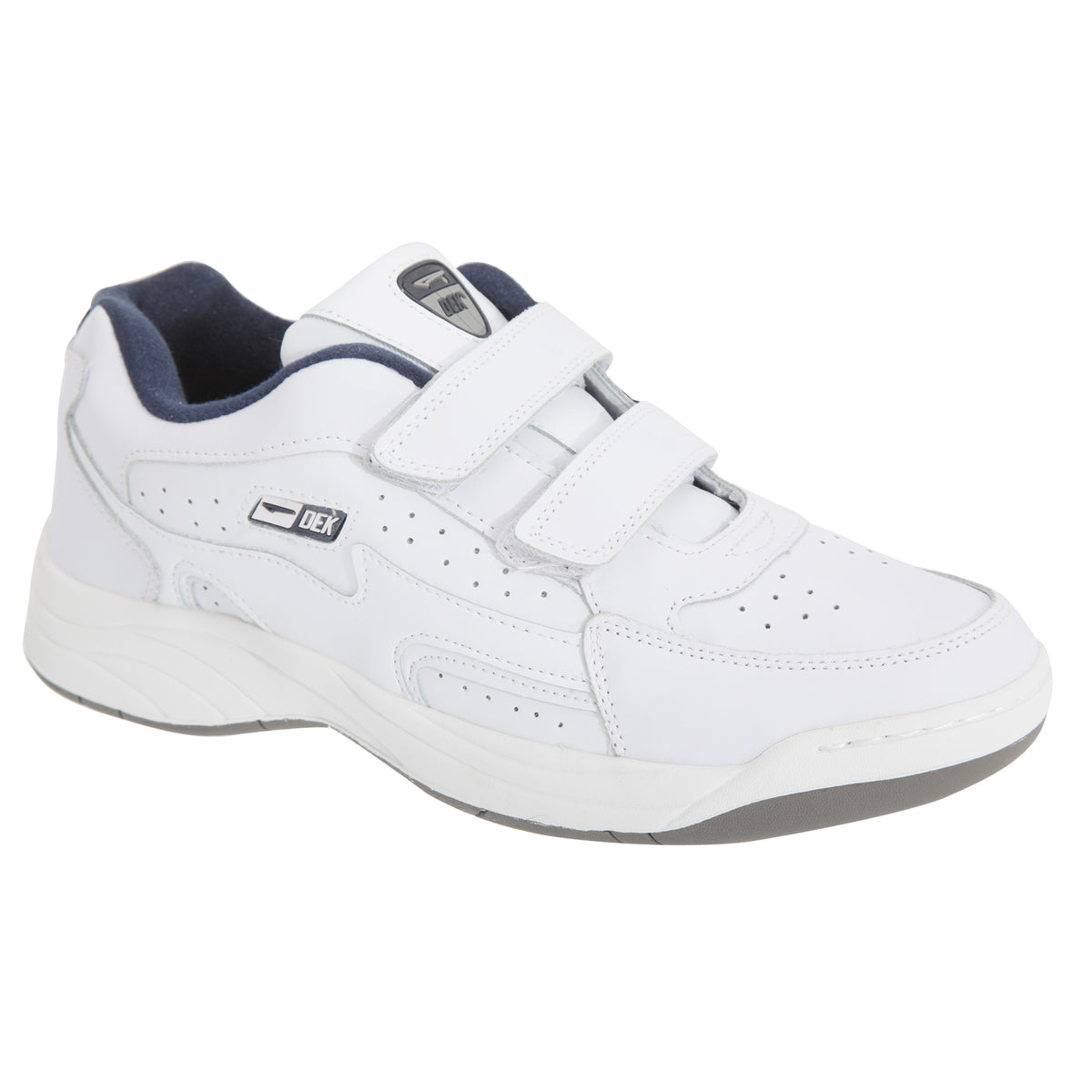 White - Front - Dek Mens Arizona Touch Fastening Trainers