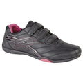 Black-Fuchsia - Front - Dek Womens-Ladies Raven 3 Touch Fastening Trainers