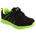 Black-Lime - Front - Dek Childrens-Kids Air Sprint Touch Fastening Lightweight Jogger Trainers