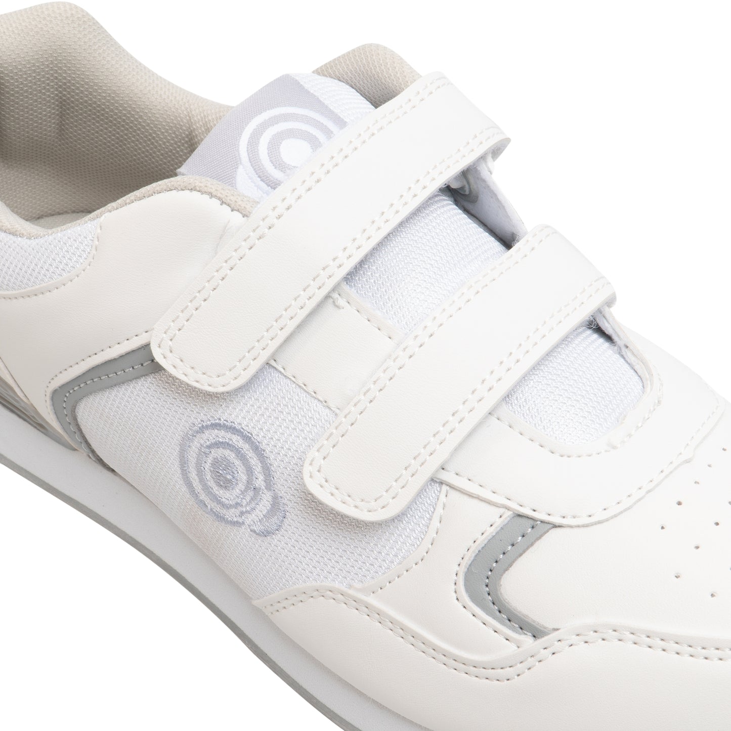 White-Grey - Lifestyle - Dek Mens Drive Touch Fastening Trainer-Style Lawn Bowling Shoes