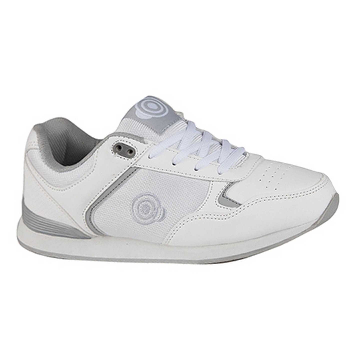 White - Side - Dek Womens-Ladies Kitty Lace Up Trainer-Style Bowls Shoes