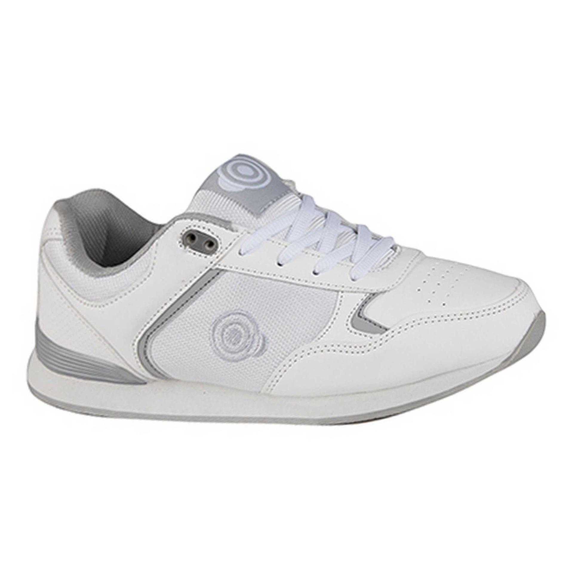 White - Side - Dek Womens-Ladies Kitty Lace Up Trainer-Style Bowls Shoes