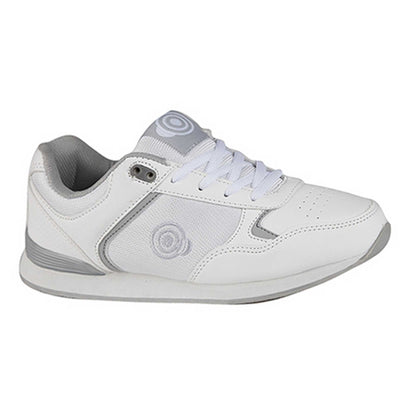 White - Side - Dek Womens-Ladies Kitty Lace Up Trainer-Style Bowls Shoes
