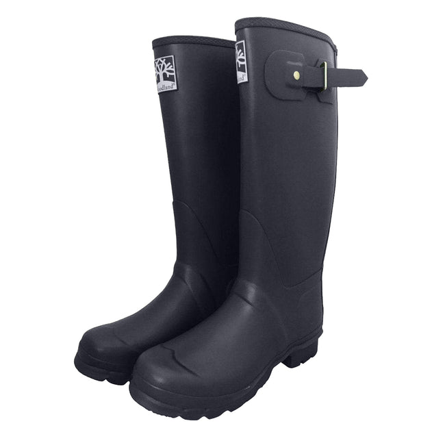 Navy Blue - Back - Woodland Unisex Quality Strap Regular Wellington Boots