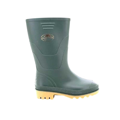 Green - Back - StormWells Childrens-Kids Junior Wellingtons